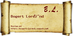 Bogert Loránd névjegykártya